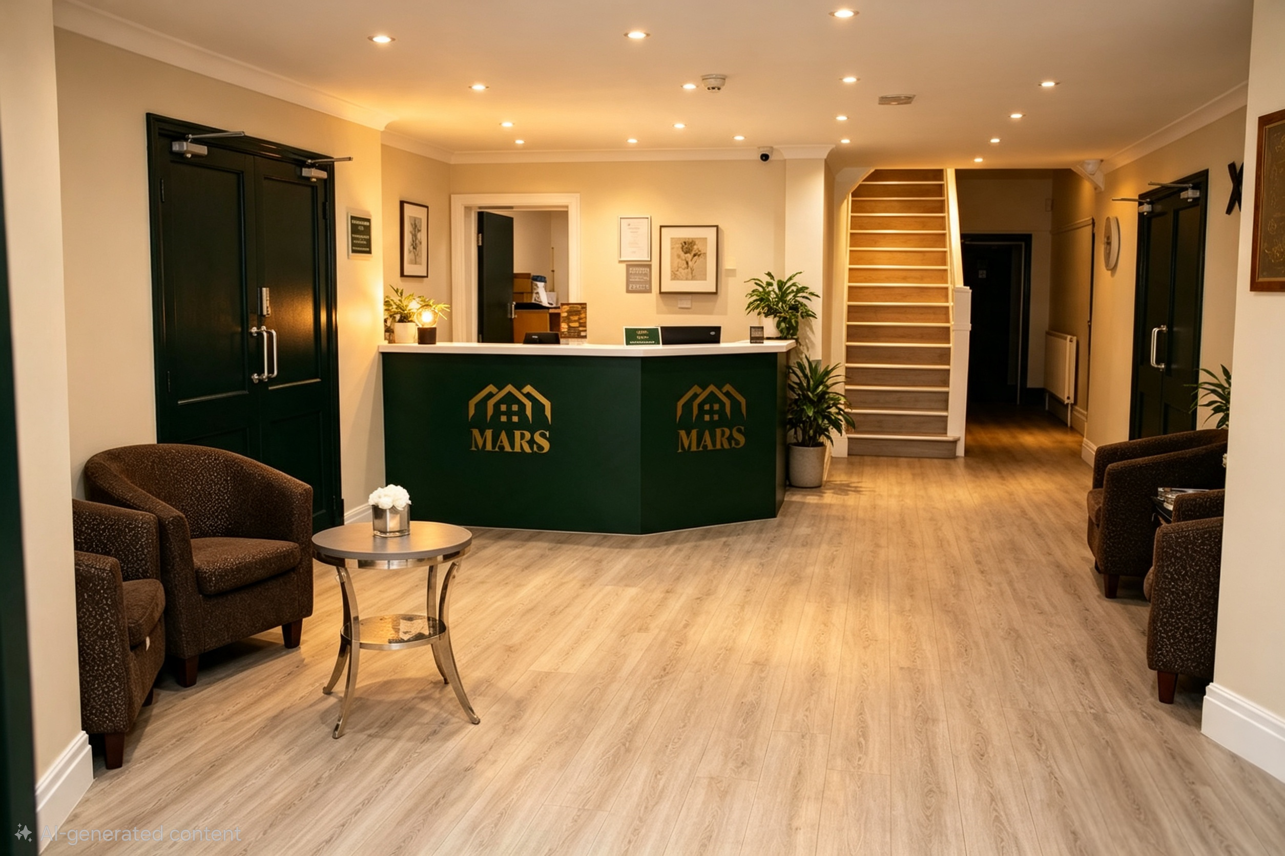 Reception and lounge area at Mars Hotel Seaview