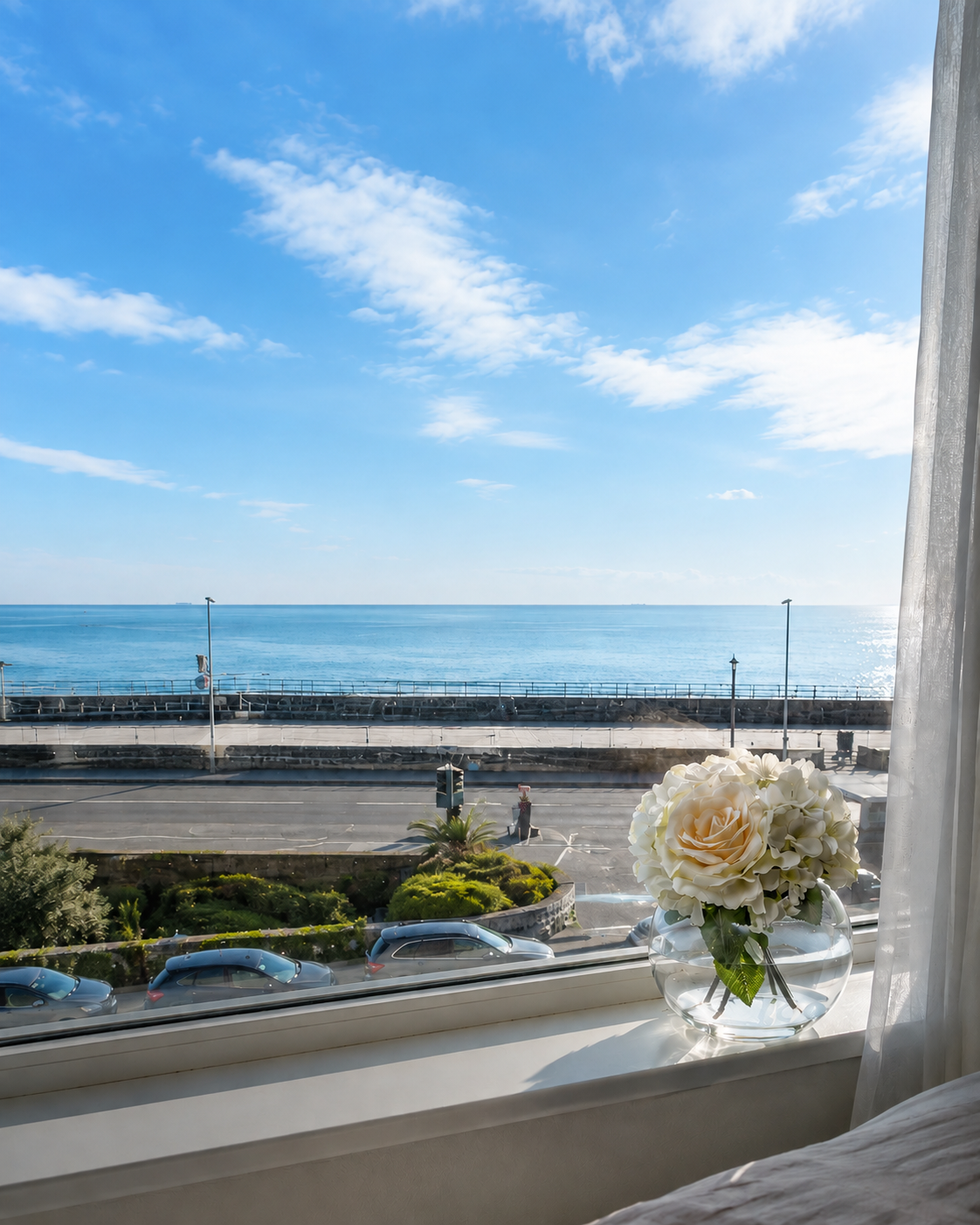 Sea view from Mars Hotel Seaview on Blackpool seafront